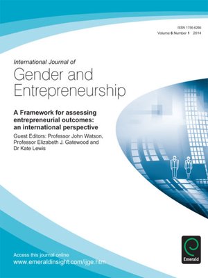 cover image of International Journal of Gender and Entrepreneurship, Volume 6, Issue 1